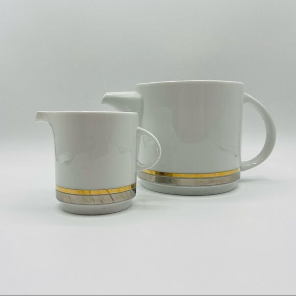 Vintage Other - Vintage Mid-Century Thomas Germany Metallic Teapot and Creamer Set